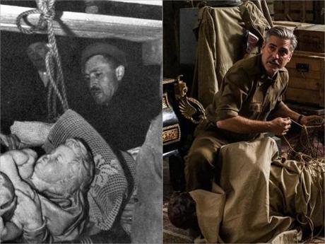 George Stout (left) helped remove Michelangelo’s “Bruges Madonna” from an Austrian salt mine. George Clooney based his character in “The Monuments Men” on Stout, who had worked at Harvard’s Fogg Museum.
