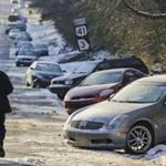 Cars were abandoned on an Atlanta highway after a late January winter storm.