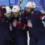The US women’s hockey team plays Sweden in an semi-final game Monday.