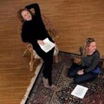 Kate Burton (left) and Auden Thornton rehearse for the Huntington Theatre production of “The Seagull.” 
