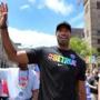 Jason Collins appeared in the Boston Pride parade on June 8, 2013.