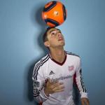 The 19-year-old star midfielder for the New England Revolution, in his family’s Leominster home
