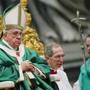 Pope Francis celebrated mass at Saint Peter's Basilica on Sunday.