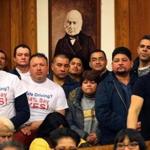 A hearing room at the State House was filled to overflowing Wednesday with supporters of a bill to grant driver’s licenses to illegal immigrants.