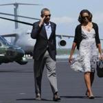 President Obama and first lady Michelle Obama arrived to board Air Force One at Homestead Air Reserve Base in Florida.