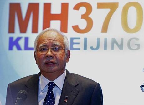 Malaysian Prime Minister Najib Razak spoke Saturday during a news conference in Sepang, Malaysia.
