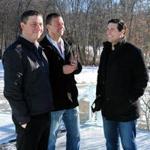 Dan, Dave, and Michael Andelman, the trio behind the Phantom Gourmet brand, walked the grounds of the Mendon Twin Drive-In. It is one of three drive-in theaters left in Massachusetts.