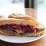 Pennypacker sandwich of porchetta and cranberry mostardo. 