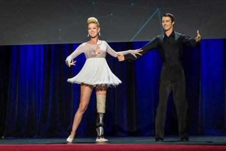 Adrianne Haslet-Davis danced the rhumba at a TED Conference in Vancouver on March 19. 
