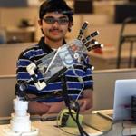 Shiva Nathan built a robotic arm that moves based on signals generated by two mental states, attention and relaxation — a key first step in developing a functioning prosthetic.