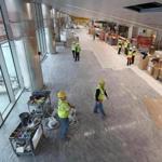 Work was underway Wednesday on United Airline’s renovation at Logain airport’s Terminal B.