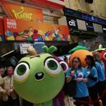 “Candy Crush” figures were at the New York Stock Exchange to mark King Digital’s IPO, 