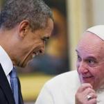 President Barack Obama meets with Pope Francis. 