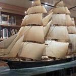 Model ships at the Addison Gallery of American Art in Andover include the Flying Cloud (top) and the Mayflower.