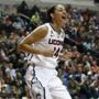 Bria Hartley celebrated her basket in the second half.