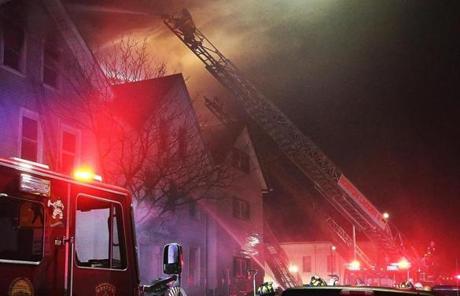The fire was upgraded to an eight-alarm blaze.
