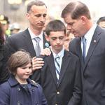 Mayor Martin J. Walsh expressed condolences to Denise and Bill Richard and their children Jane and Henry for the loss of 8-year-old Martin Richard last year.