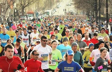 About 10,000 runners got Marathon weekend started with a short race. 
