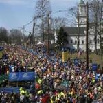 The start the Boston Marathon in Hopkinton.
