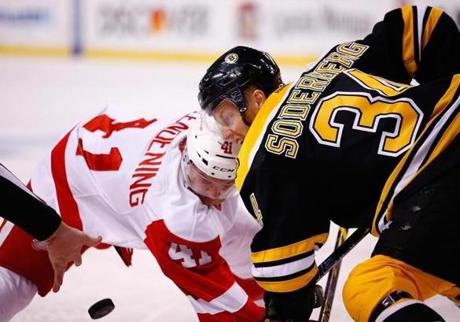 The Bruins will need to win one game at Joe Louis Arena in Detroit to take their first-round series vs. the Red Wings.
