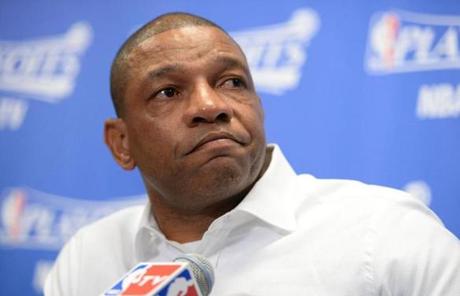 Doc Rivers spoke in Los Angeles before the Clippers’ playoff game.
