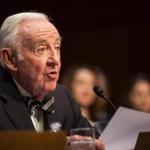 John Paul Stevens argued for amending the Constitution to allow campaign finance limits at the Senate Wednesday.