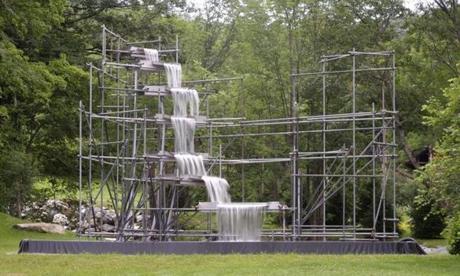 A waterfall made by Olafur Eliasson on display in Reading, Vt. 
