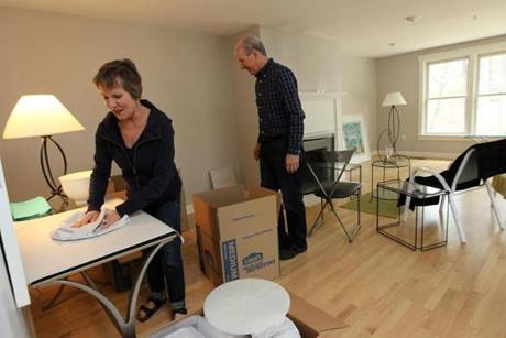 Sondra Hart and her husband, John Pouliot, packed up their lakefront condo in Lunenburg affter selling it.
