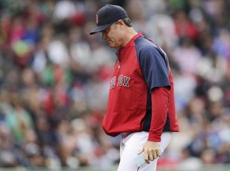 John Farrell has the look of a man whose fuse may be getting shorter. AP Photo/Charles Krupa
