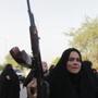 Iraqi Shiite women shouted slogans supporting the Iraqi army in Basra, southeast of Baghdad, on Thursday. 
