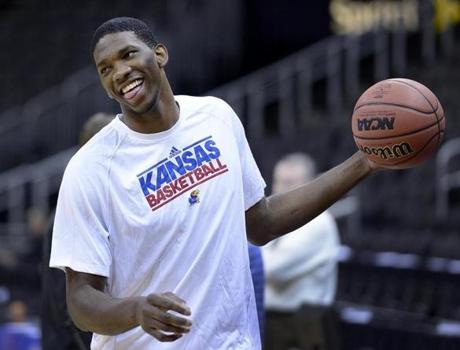 According to multiple reports, Joel Embiid will need 4-6 months to recover from foot surgery.
File/Rich Sugg/The Kansas Star
