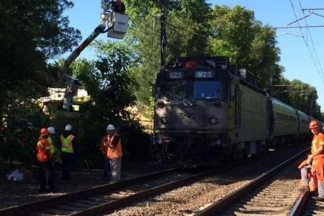 The crash caused the train to derail, but it was placed back on the tracks this morning. 
