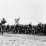 General John J. Pershing and Secretary of War Newton D. Baker reviewed the 18th Infantry in France during World War I.