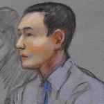 In this file courtroom sketch, defendant Azamat Tazhayakov, a college friend of Boston Marathon bombing suspect Dzhokhar Tsarnaev, sat during a hearing in federal court in Boston.