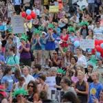 A large and vocal crowd attended the Supreme Rally for Women?s Equality on City Hall Plaza on Tuesday. 