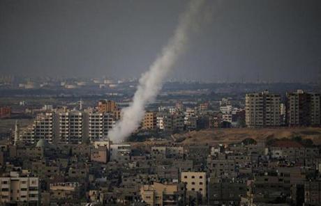 A rocket was launched from Gaza toward Israel.
