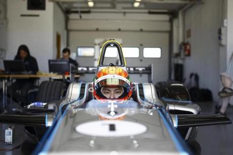 Ho-Pin Tung sat in a Formula E race car for a test. Backers hope the races will enhance electric-vehicle technology.

