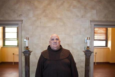 Brother Jim McIntosh started the texting service for prayer requests at St. Anthony Shrine this spring.
