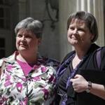 Sharon Baldwin (left) and her partner, Mary Bishop, filed the case in federal court in Denver.