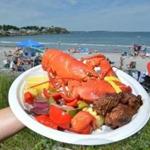 A surf and turf plate was prepared by Ipswich Clambakes. 