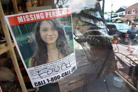 A missing person sign for Abigail Hernandez now reads ?Found.?
