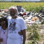 George Dyczynski  and Angela Rudhart-Dyczynski walked near wreckage of the downed Malaysia Airlines jetliner. The Australian couple?s daughter, Fatima, was aboard the jetliner.