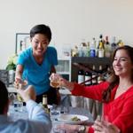 Kristen Kish and Jacque Westbrook (in red) welcomed friends to the South Boston loft of Kish?s mentor, Barbara Lynch, for a summery meal. 