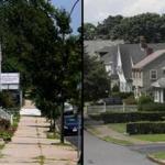 Natives of Roslindale, filled with three-decker houses (pictured left), tend to view West Roxbury as full of ?rich? snobs in single-family homes.
