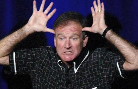 Robin Williams appeared on stage at the MGM Grand on May 25, 2008, in Las Vegas.
