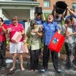 Staff members at the Leonard Florence Center for Living in Chelsea took the challenge Tuesday.
