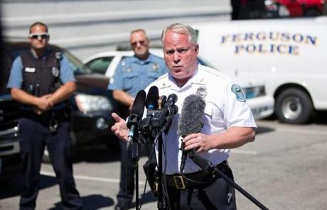 Ferguson Police Chief Thomas Jackson spoke Wednesday.

