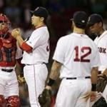 Red Sox relief pitcher Junichi Tazawa?s throwing error allowed two runs to score in the eighth inning. 