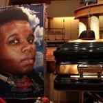 Michael Brown?s casket at the Friendly Temple Missionary Baptist Church in St Louis.