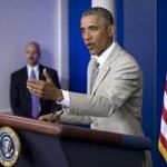 President Obama spoke at a White House press conference Thursday.